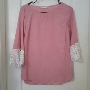Red & white striped size small top